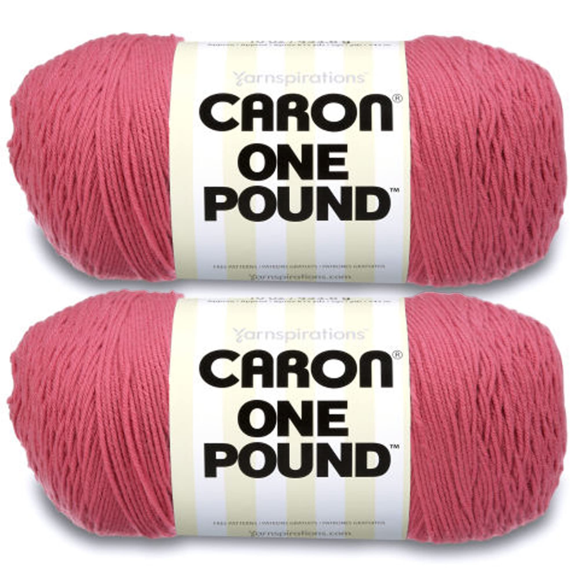 Amazon.com: Caron One Pound Rose Yarn - 2 Pack of 454g/16oz